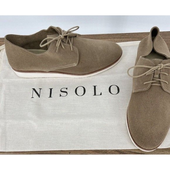 Nisolo Sedona Travel Derby Shoe Tan Suede Extra Light Crafted In Peru 6.5 - Picture 7 of 8